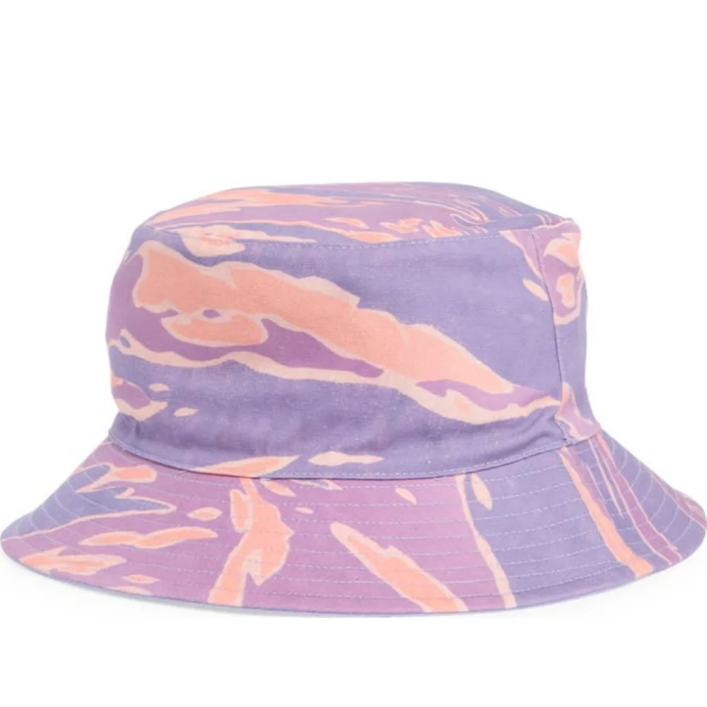 All Saints Solar Camp Embroidered Logo Cotton Canvas Bucket Hat One Size Nwt❤️